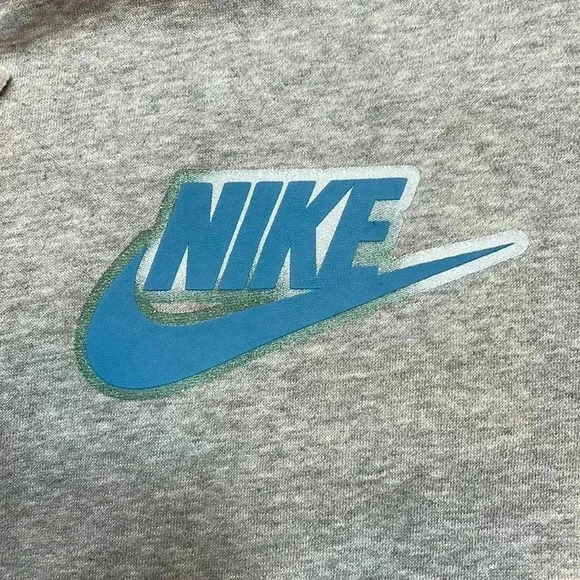 Nike hoodie, size Medium. New. Grey with blue/green logo. - Picture 2 of 5